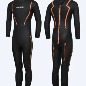 Begrenztes Angebot Watery Neoprenanzug für Herren - Salmon Glide - Schwarz/Orange