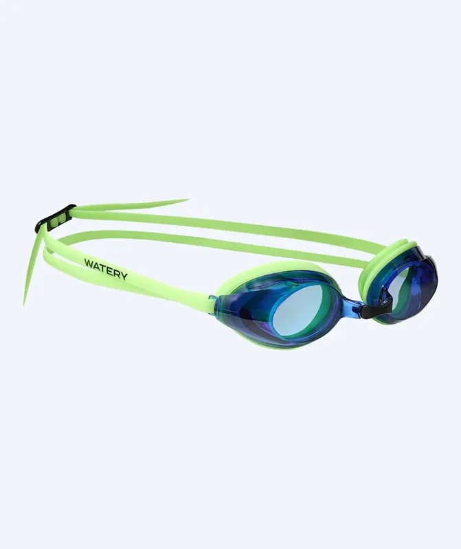 Watery Schwimmbrillen mit Sehstärke für Kurzsichtige Kinder - (-1.5) – (-8.0) - Catch - Grün (Blau Scheiben) Sonderaktion
