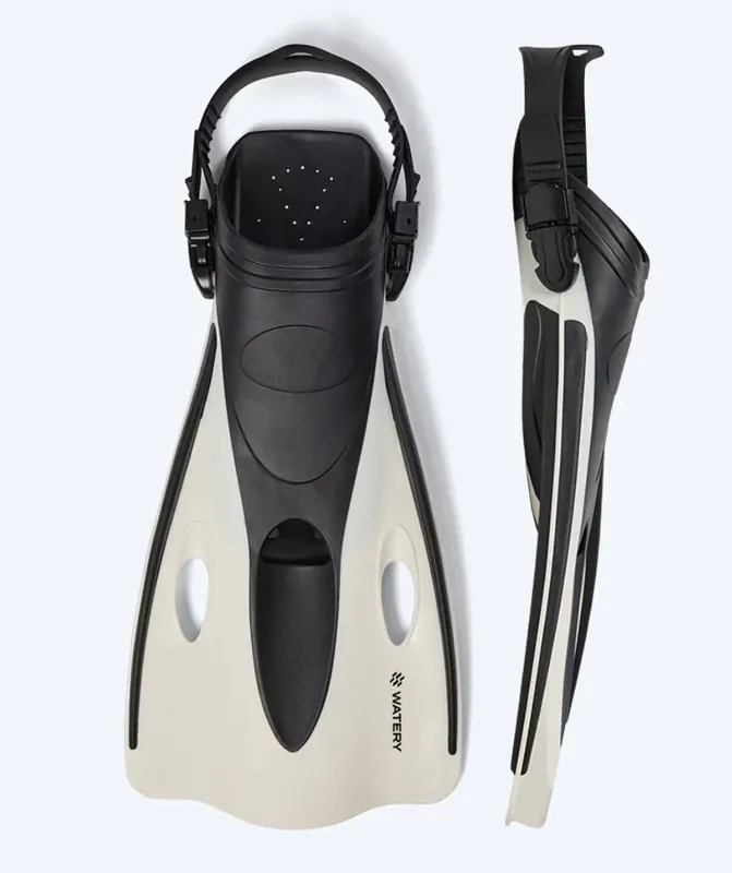 Watery Taucherflossen für Erwachsene - Launch - Schwarz/Weiß Sale