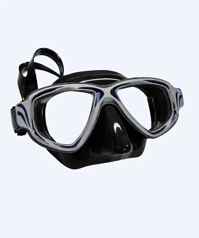 Primotec Tauchmaske mit Sehstärke - M200 (-1.0 – -8.0) und (+1.0 – +4.0) - Schwarz/Grau Geprüft