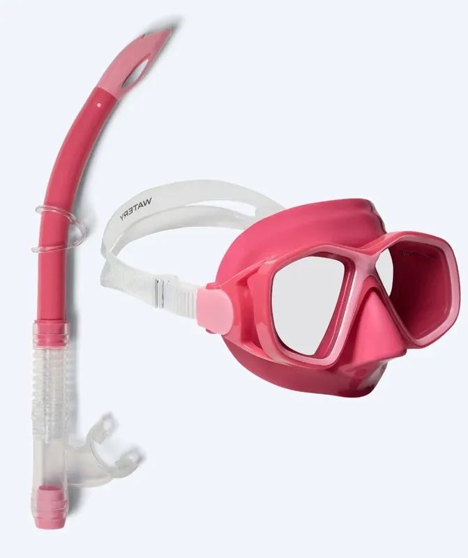 Watery Combo Schnorchelset für Kinder (4-10) - Tropical - Rosa Preisknaller
