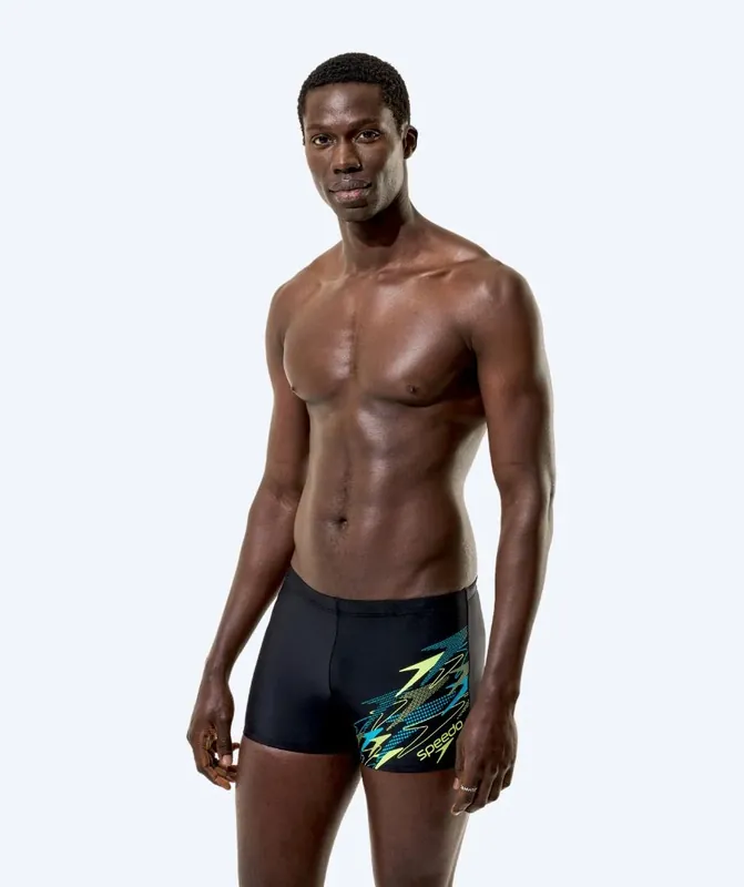 Speedo Aquashorts für Herren - Medley Logo - Schwarz/Grün Zertifiziert
