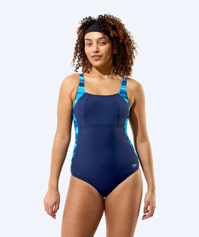 Speedo Badeanzug für Damen - Print Luna Lustre - Dunkelblau/Hellblau Ausverkauf