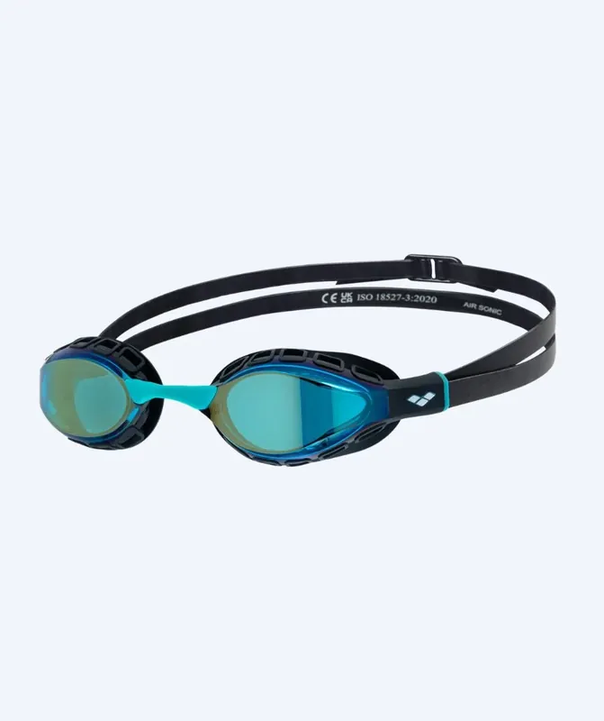 Preisreduziert Arena Elite Schwimmbrillen - Air Sonic Mirror - Schwarz/Türkis