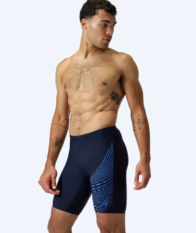 Speedo lange Badehose für Herren - Medley Logo - Dunkelblau/Hellblau Preisknaller