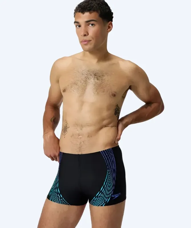 Speedo Aquashorts für Herren - Duo Logo Print - Schwarz/Dunkelblau Mega-Angebot
