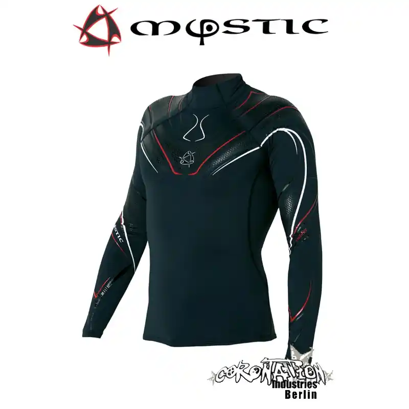 Mystic Crossfire Rash Vest L/S Black Letzte Chance