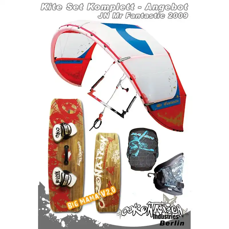 Kitesurf Set 2 JN Mr Fantastic Freeride/Freestyle Kite 10qm Knallerangebot
