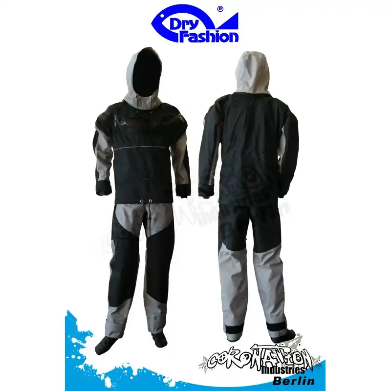 Billig Dry Fashion Trockenanzug ICE Front RV - Schwarz/Grau
