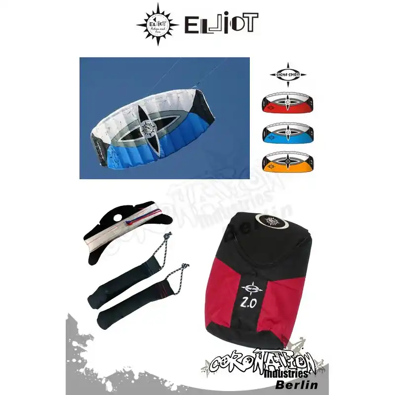 Elliot Sigma Spirit 2-Leiner Kite R2F - 2.0 Blau Ausverkauf
