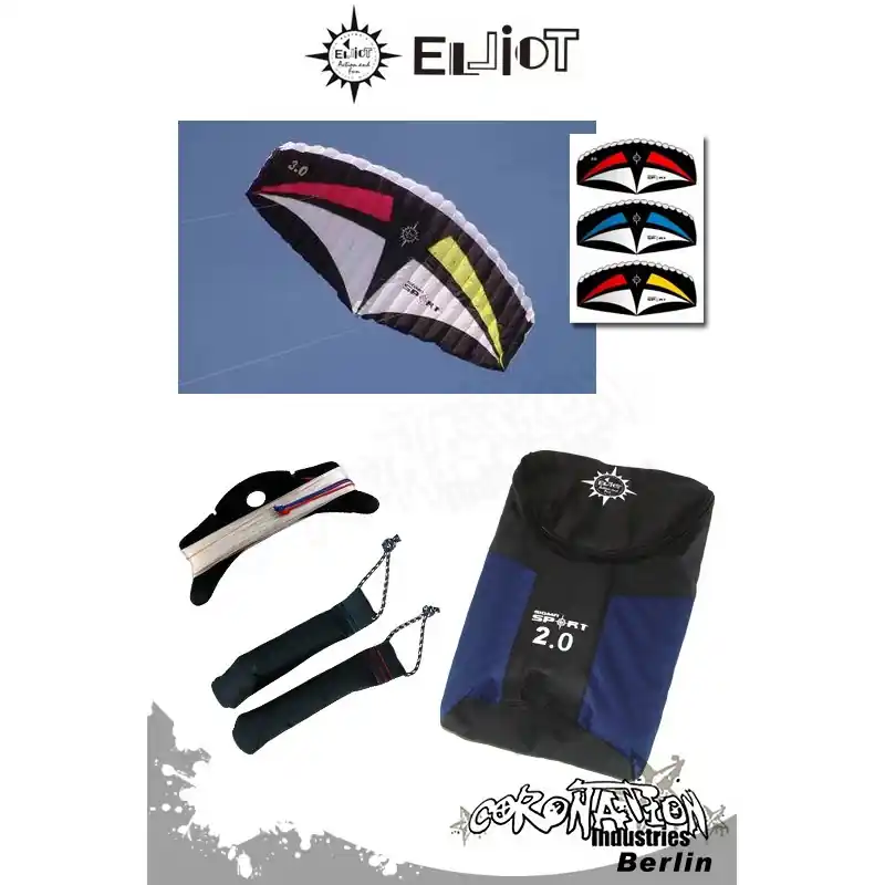 Elliot Sigma Sport 2-Leiner Kite R2F - 2.0 Rot/Gelb Preisreduziert