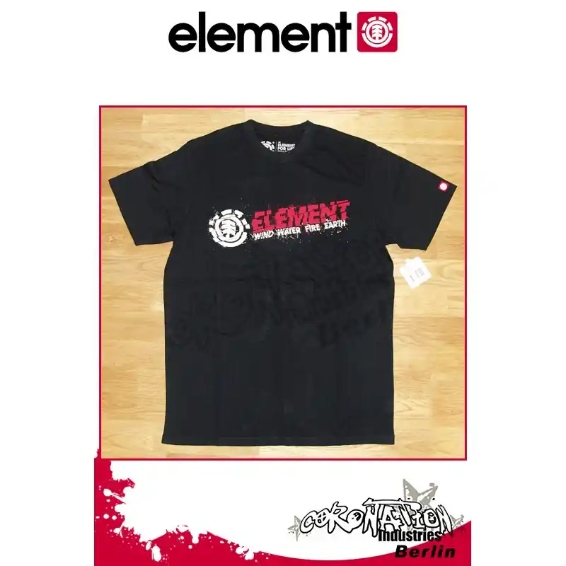 Element T-Shirt Horizontal Slash S/S Regular - Black Ausverkauf
