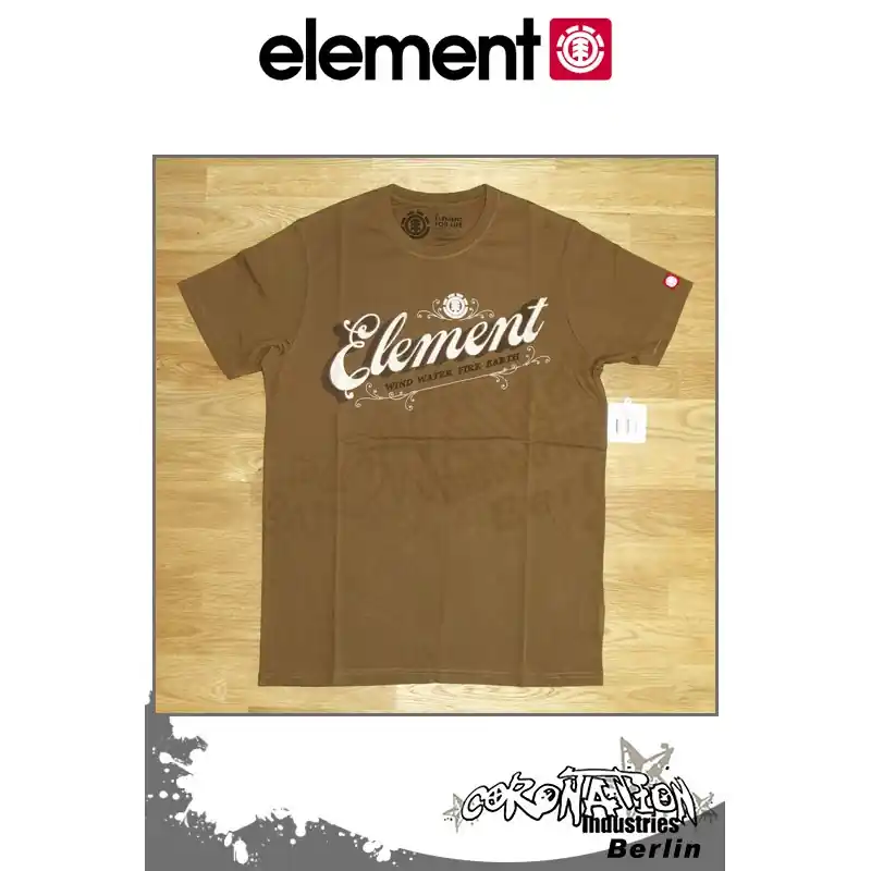 Element T-Shirt Scripto S/S Fitted - Mocha Solange Der Vorrat Reicht