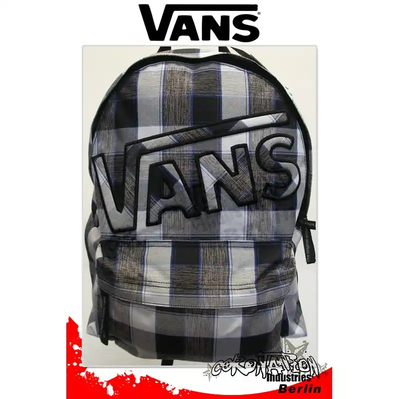 Vans Mohican White-Grau-Blau Karo Street-Skateboard Rucksack Neuheit