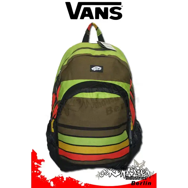 Vans Van Doren Cafe-Orange-Grün Stripes Fashion Rucksack Jetzt Kaufen