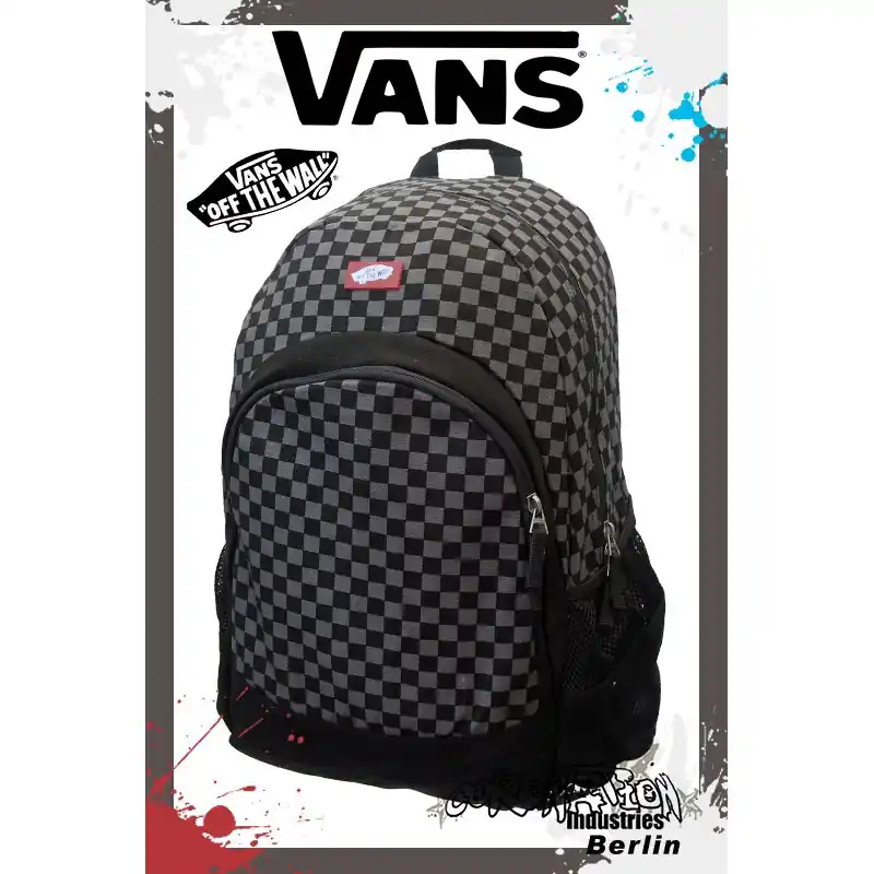 Vans Van Doren Black Check Schul & Street Rucksack Preis Gesenkt