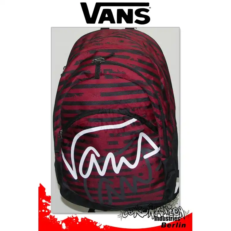 Vans Turnout Poison Rot-Weiß Streifen Fashion Rucksack Heißes Angebot