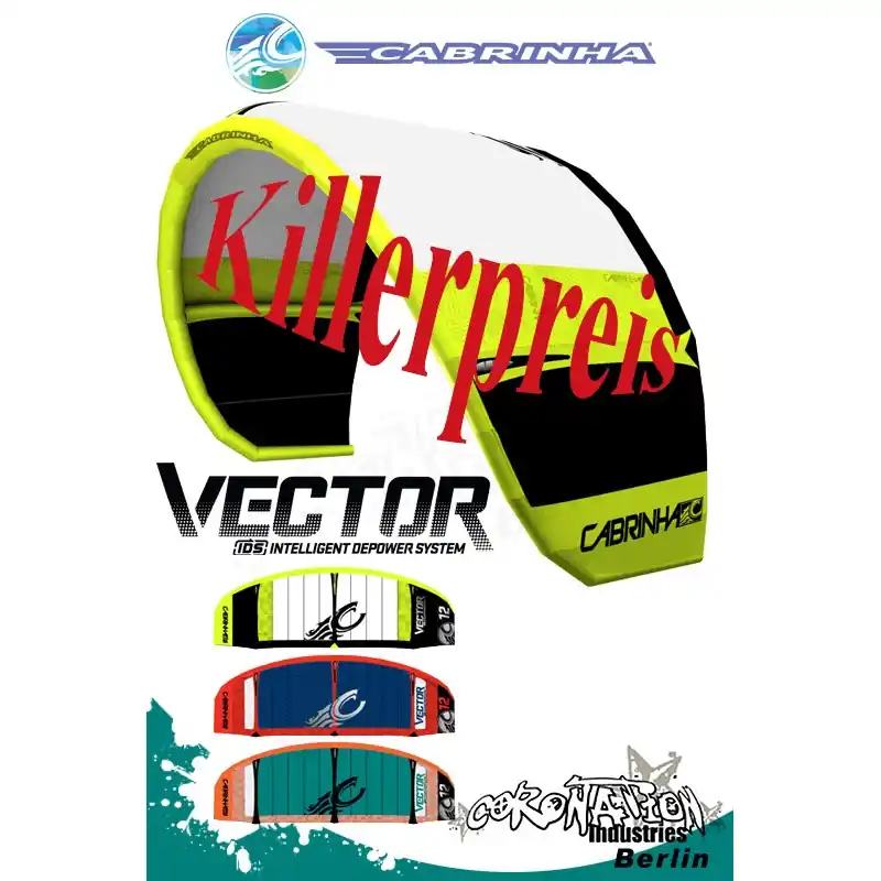Cabrinha Vector 2012 Kite mit Bar 12qm Geprüft