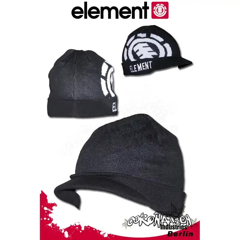 Element Operator Beanie Mütze Black Markenware
