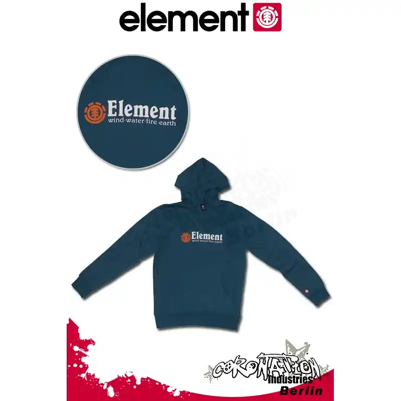 Element Horizontal Ho Hoodie Morrocan Blue Super-Preis