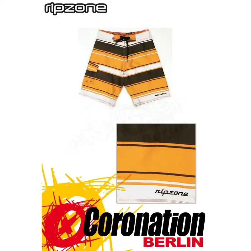 Schneller Versand Ripzone Boardshorts Rugby Stripe Chocolate/Orange