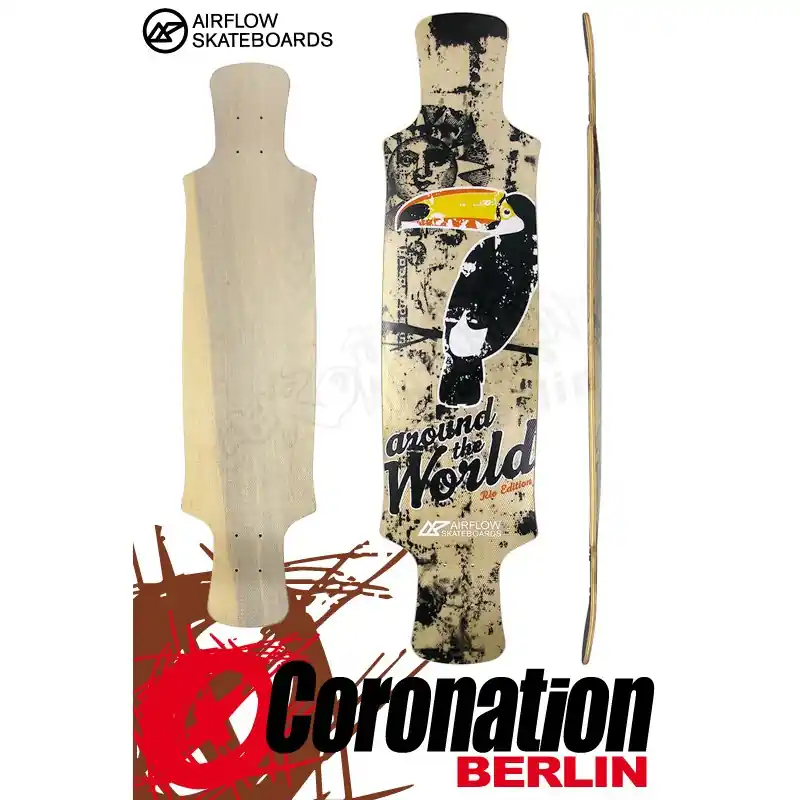 Airflow Longboard Deck Around The World 101cm Sofort Bestellen