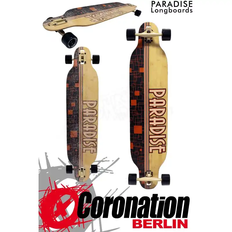 Super-Preis Paradise Longboard Squares Bamboo Komplettboard