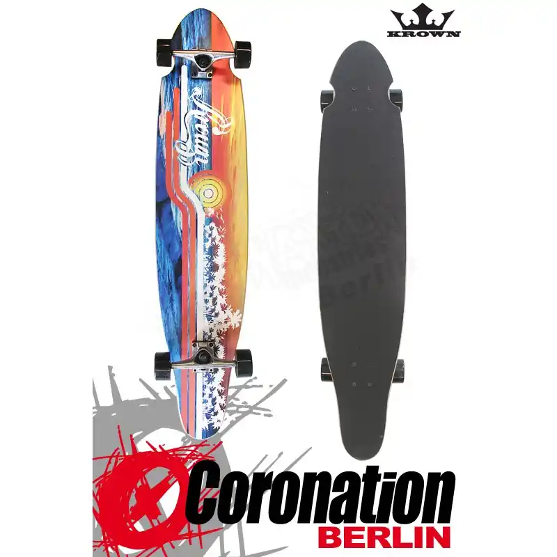 Must-Have Krown Longboard Komplett Disco Sunset Kicktail Cruiser 41,5"