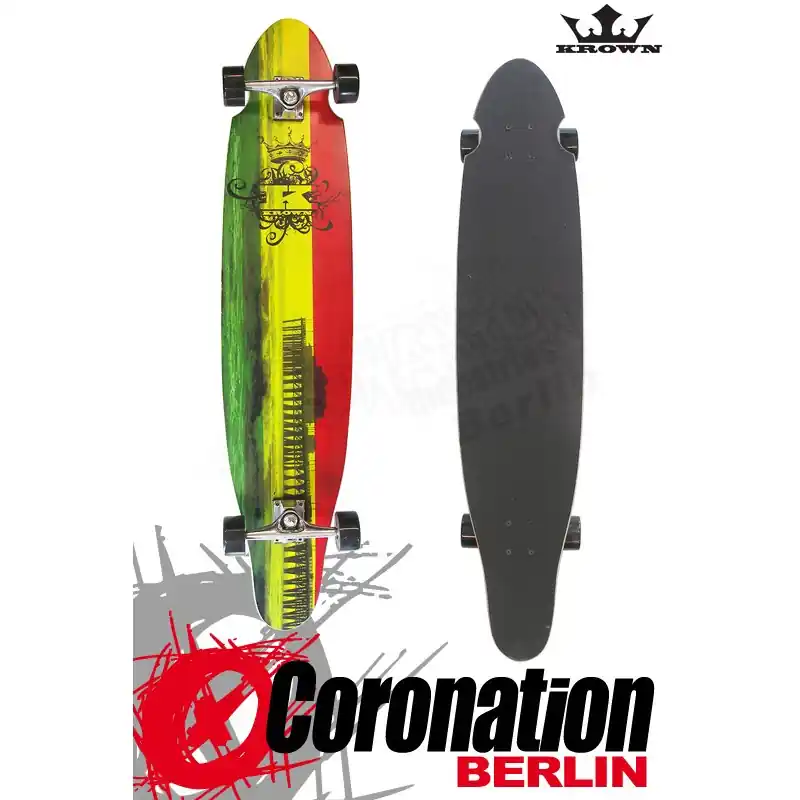 Sofort Bestellen Krown Longboard Komplett Rasta Kicktail Cruiser 41,5"