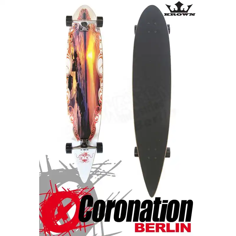 Krown Longboard Komplett Sunset City Surf Pintail Cruiser 43" Neue Kollektion