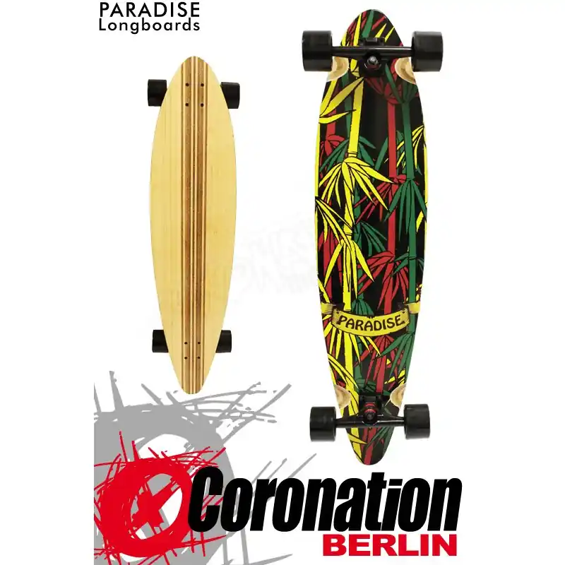 Sichere Zahlung Paradise Longboard Rasta Bamboo 2 Pintail 104cm Cruiser