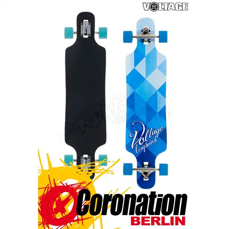 Voltage DT Blau/Weiß Longboard Komplett Direkt Vom Hersteller