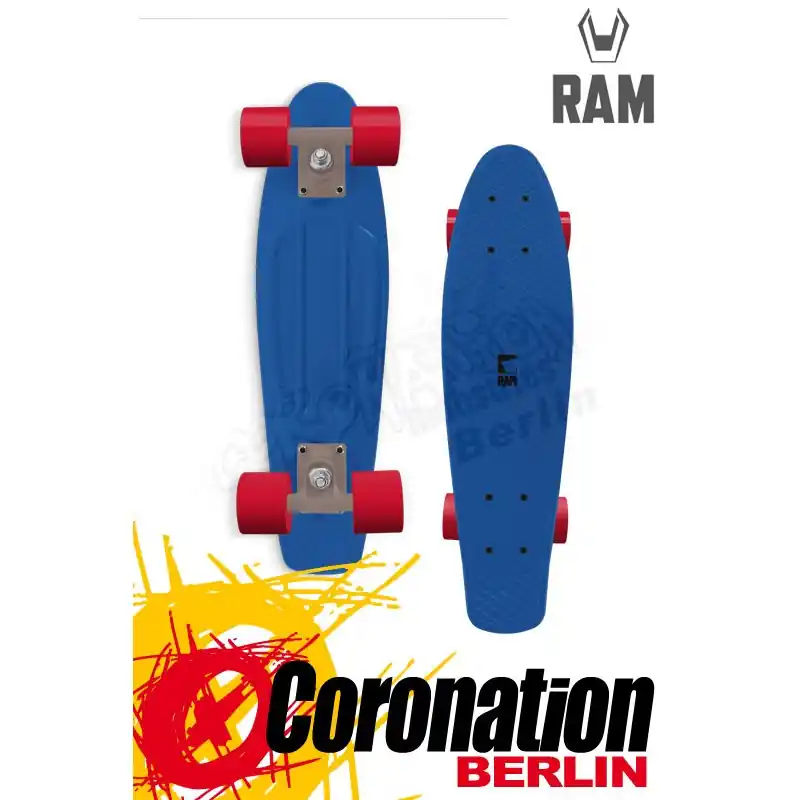 Neue Kollektion RAM Mini Cruiser 22" Peke Blau Komplett Longboard