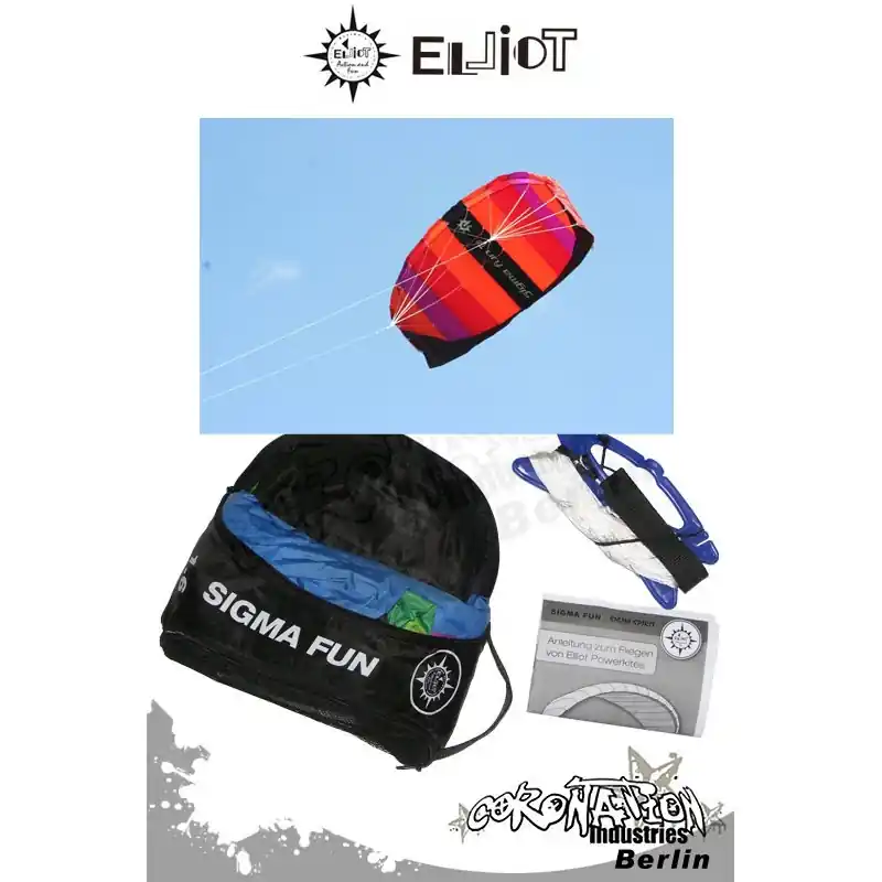 Elliot Sigma Fun 1.6 R2F mit Controlbar - Softkite Lila/Rot/Oran Preis Gesenkt