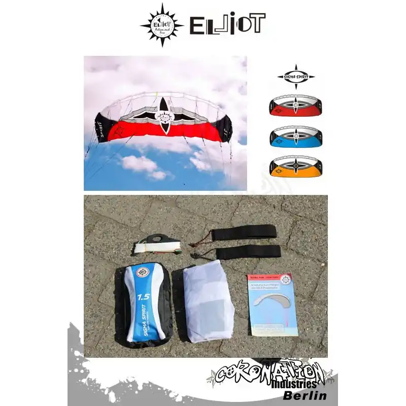 Elliot Sigma Spirit 2-Leiner Kite R2F - 1.5 Rot Kracherpreis