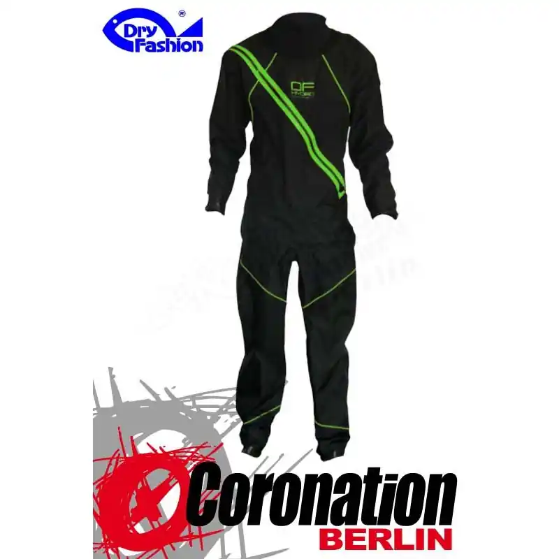 Neuheit Dry Fashion Trockenanzug PROFI SAILING Regatta Schwarz/Neon Grün