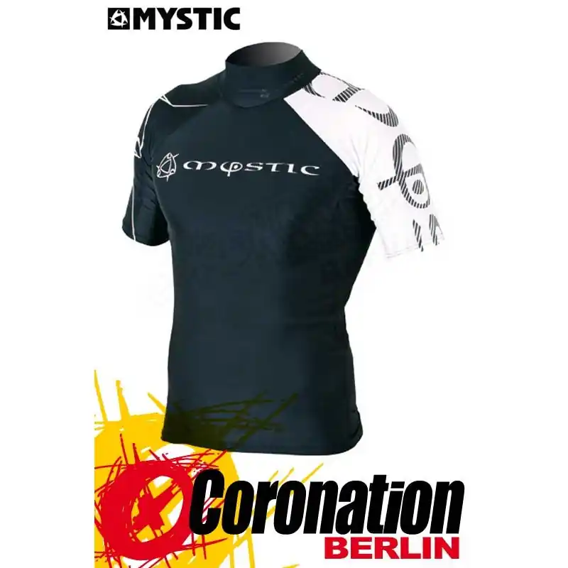 Aktuell Mystic Crossfire Rash Vest S/S Black/White Wetshirt