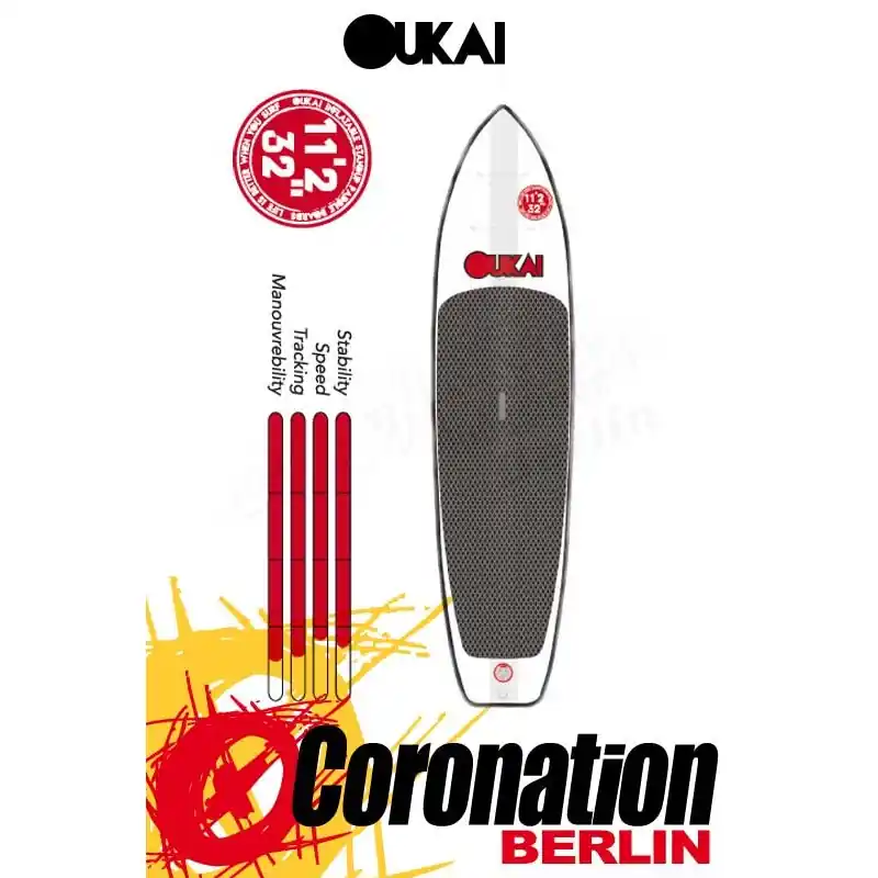 OUKAI inflatable SUP 10‘6 x 33‘‘ Freeride Stand Up Paddle Board Blackline Knallerangebot
