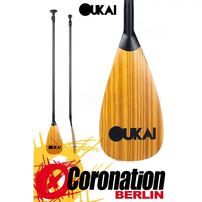 Heißes Angebot OUKAI SUP Paddle 50 Carbon Wood 3-teilig