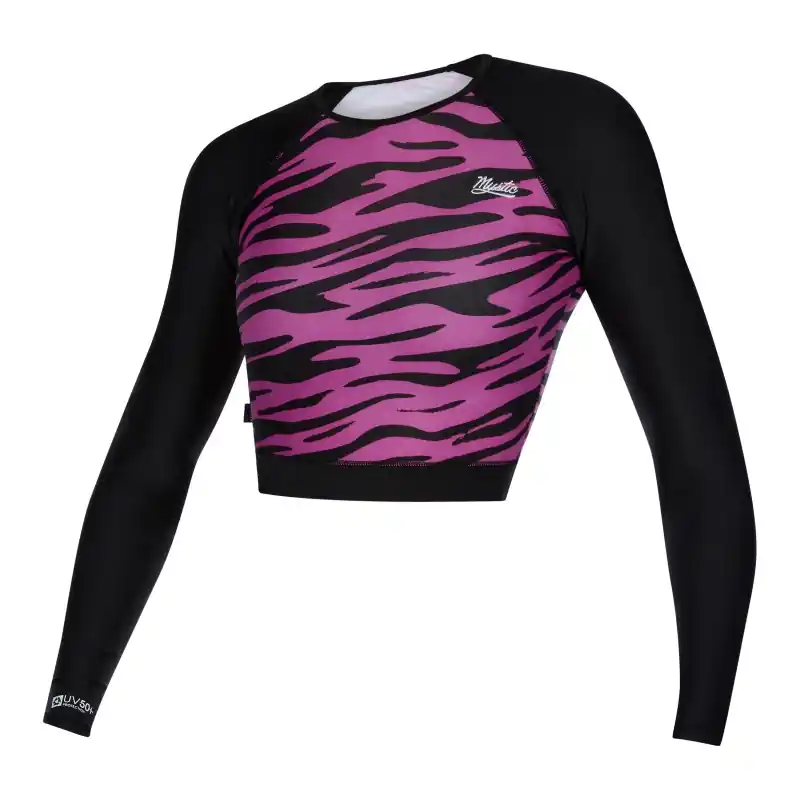Mystic DIVA CROP 2021 Rash Tee black/pink Highlight
