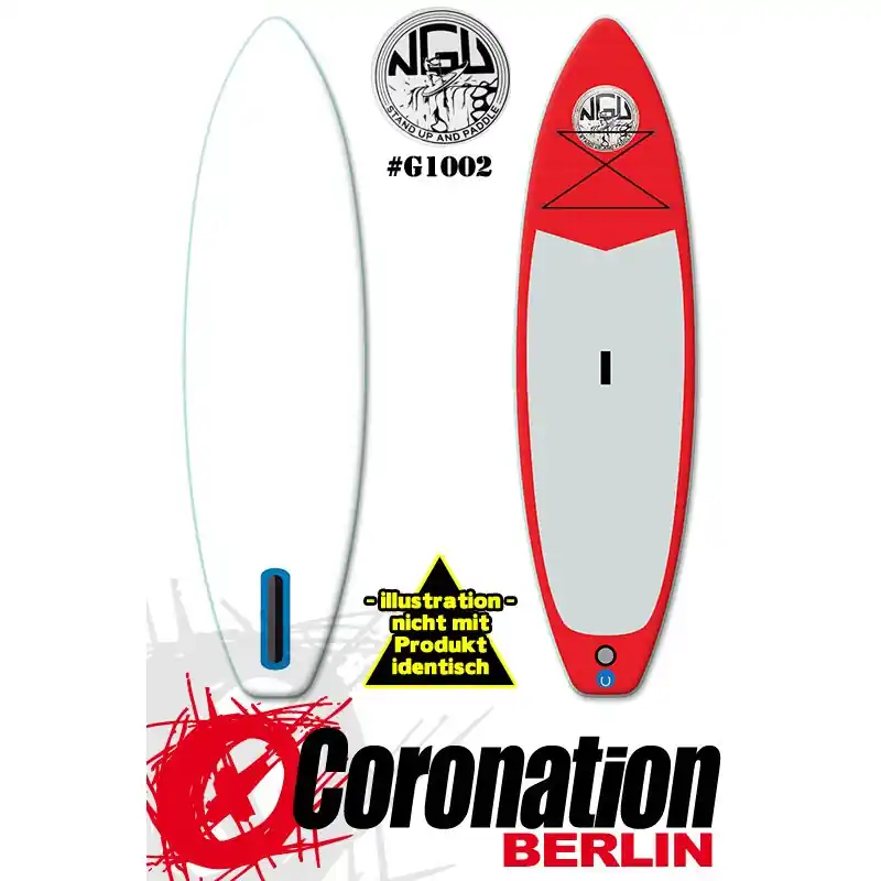 Geprüft NGU Inflatable SUP Allrounder 10‘6x32‘‘x4,75‘‘ Standup Paddle Board - Rot