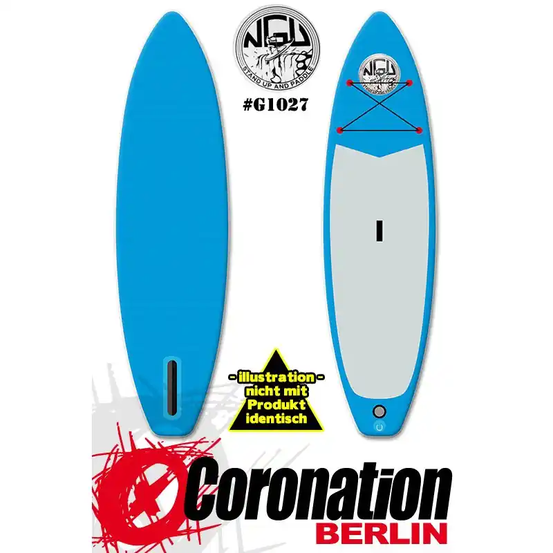 Ausverkauf NGU Inflatable SUP Allrounder 10‘6x32‘‘x4,75‘‘ Standup Paddle Board - Blau