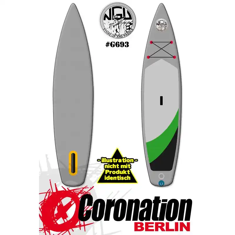 NGU Inflatable SUP Allrounder-Tourer 11‘6x30‘‘x6‘‘ - GrauGrau Markenware