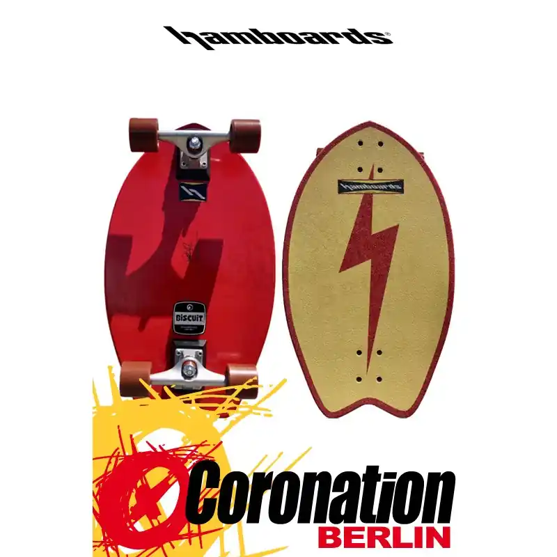 Hamboards BISCUIT SHORTBOARD 24" Red Bolt Meistverkauft