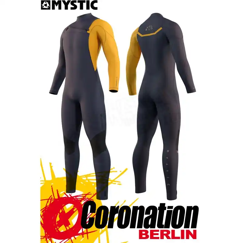Mystic MARSHALL FULLSUIT 3/2MM FZIP 2022 Neoprenanzug blue/mustard Letzte Chance