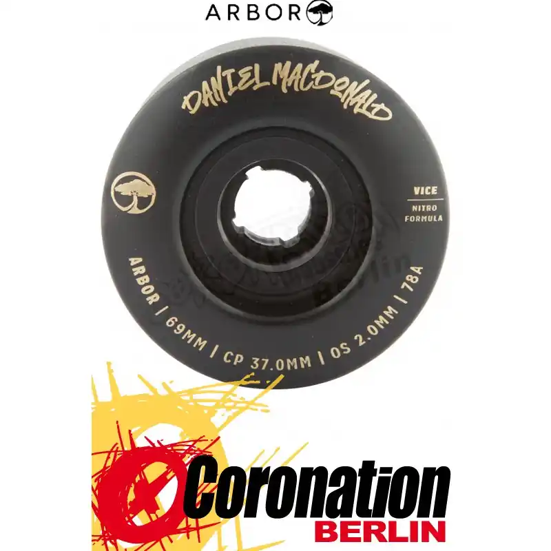 Arbor VICE DANIEL MACDONALD 69MM Longboard Wheels black Knallerangebot